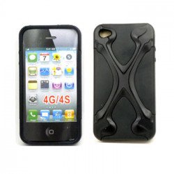 iPhone 4 4S X Case (Black-Black)